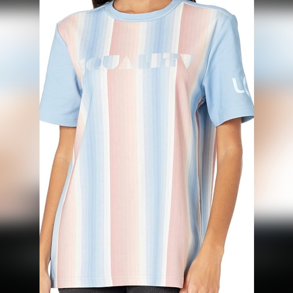 UGG Women's Pride Logo Tee Light Blue Pink Size XS